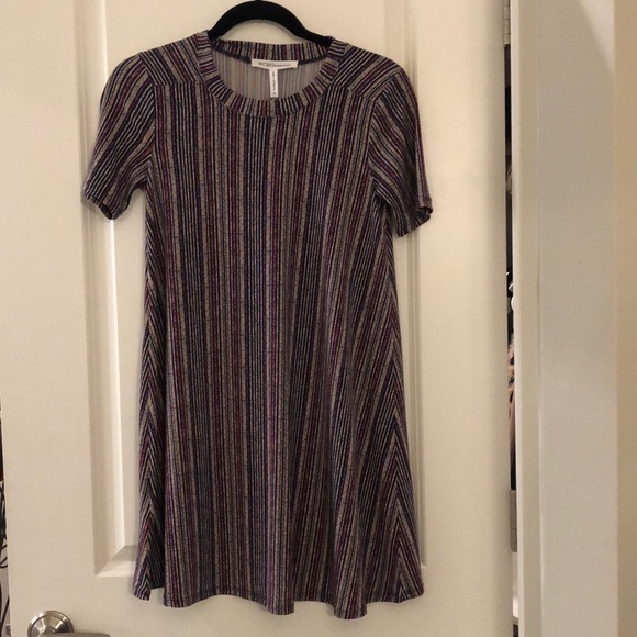 BCBGeneration Striped Multicolored Dress in Blue Combo Size XS NWT - Picture 2 of 6